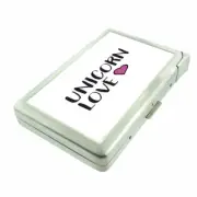 Unicorn Love Em1 Cigarette Case with Built in Lighter Metal Wallet