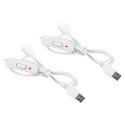2pcs USB Extension Cable with ON/Off Switch Extension Cords with LED White