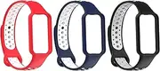 3Pack TenCloud Case Bands Intended for Amazfit Band 7 Watch Band with Case Intended for Amazfit Band 7 Silicone Band Case (Black+Nave Blue+Red)