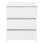White Nightstand Modern Bedside Table with Three Storage Drawers Furniture