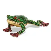 Bejeweled FRANK Red Eyed Frog Trinket Box