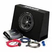 Kicker KKP210 10" Sub in Slimline Box Plus Amp