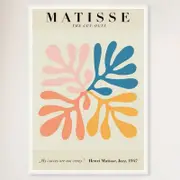 Galrie Henri Matisse Jazz CutOuts Modernist Art Print (1947) for Home Decor, White Frame, 70 x 100cm (28 x 40inch)
