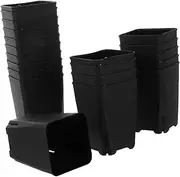 Totority 20pcs Plastic Square Nursery Pots for Succulents Seedlings and Flowers for Gardening Excellent Breathability for Root Growth and Plants
