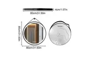 COMFEYA Round Bathroom Lighted Mirror With Touch Sensor Black Framed Mirror with LED Lights