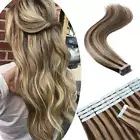 Tape In Hair Extensions Human Hair Skin Wefts Highlight Blonde Invisible Hair AU