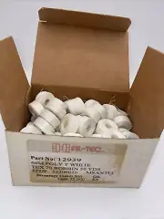 12939 Fil-Tec 69M Poly-T WHITE TEX 70 BOBBIN 57yd Prewound, BOX of 72 Vintage