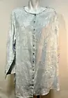 Women 1X Linen Blue White Top Blouse Tunic New NWT Tahari Button Down