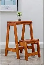 Outdoor Home Dual-Purpose Step Stool,Two Step Ladder Chair Indoor Multi-Function Creative Ladder Chair Dual-Use Ascending Stairs,Brown