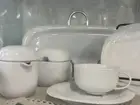 WHITE TEA SET 21 PIECES PORCELAIN T-4-6 SALT AND PEPPER