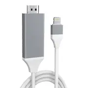 2M Lightning to HDMI HDTV TV AV Cable Cord Adapter 1080P Digital AV Adapter Sync Screen Connector fo Multicolor Grey/White