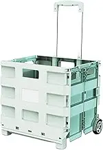 Folding Utility Carts, Grocery Cart on Wheels, Teacher Rolling Cart, Portable Rolling Crate Handcart Foldable Shopping Trolley, for Classroom, Shopping, Camping, Travel