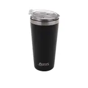 Oasis Double Wall Insulated Travel Mug with Lid 480mL Matte Black