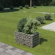 Raised Garden Bed, Elevated Planter Box Plant Container Gabion Galvanised Steel 90x50x50 cm