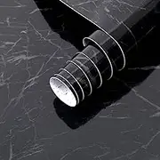 Arthome Black Marble Paper 43.5x305cm,Self Adhesive Wallpaper Waterproof Gloss PVC Vinyl, Oil Proof, Granite Paper,Vinyl Paper for Furniture Cover Surface,Countertop,Kitchen,Shelf Liner