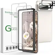 [amFilm] 2+2 Pack Tempered Glass Screen Protector Guard for Google Pixel 8 Pro 6.7 inch 2023 with Camera Lens Protector, 0.33mm Thickness, HD Clear, Anti-Scratch, Bubbles-Free, Case Friendly