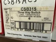 Box of 10 Pass & Seymour CSB315 Wall 3 Way Switch Brown L38