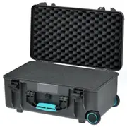 HPRC 2500W - Wheeld Hard Case with Cubed Foam & Turquoise Handle (Grey)