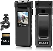 CAMMHD 64GB Mini Body Cam with 180° Rotating Lens, HD 1080P Body Camera Wearable with Rear Clip, Night Vision, Motion Detection and 1.3 Inch Colour Screen, Bodycam for Outdoor Sports Cycling Police