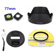 3pcs/set for Canon EOS 5D2 5D3 5D4 7D 6D 6D2 24-105 77mm Hood + UV + Lens Cover