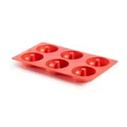 NEW LEKUE SILICONE 6 CUP DOUGHNUT MOULD RED Donut Tray Maker