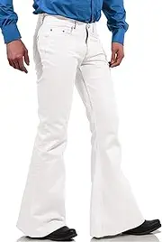 [EVEDESIGN] 70s Disco Pants for Men,Mens Bell Bottom Jeans Pants,60s 70s Bell Bottoms Vintage Denim Pants Jeans for Men