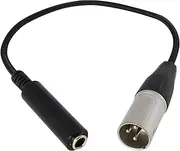 eMagTech 1pc 3 Pin Male to 6.35mm Socket Metal Audio Cord XLR Male to 1/4" Female Cable for Mixers Microphones Amplifiers Rack Gear Keyboards 30cm