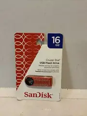 SanDisk 16 GB Cruzer Dial USB - Red Swirls New ‼️