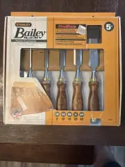 STANLEY BAILEY 5-Piece Wood Chisel Set with Leather Pouch .25"-1.25" ENGLAND