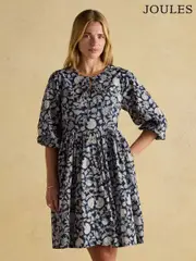 Joules Nelly Navy Tie Front Dress (E80087) | $136