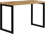 Generic Dining Table 115x55x76 cm Solid Mango Wood and Steel