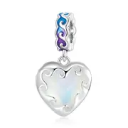 Sterling Silver Ocean Heart Dangle Charm