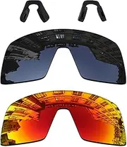 [Vonxyz] 2 Pcs Polarized Replacement Lenses for Oakley Sutro Sunglasses OO9406 Black & Ruby