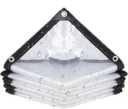 Small Multipurpose Cover, Transparent with Grommets, PVC Tarp Cover Tear Resistance, Windproof Outdoor Curtain, for Canopy Patio Garden Pergola(2x6m)