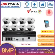 Hikvision 8CH 4K NVR 8MP Dual Light ColorVu+IR Dome Home Security Camera System