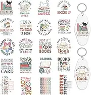 UV DTF Motel Keychain Decals, 80PCS Book Lover Slogans UV DTF Stickers for Motel Keychain, Cute UV DTF Keychain Transfers Stickers Waterproof UV DTF Decals for Hotel Keychain