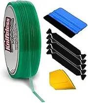 Knifeless Vinyl Wrap Cutting Tape Finishing Line 10M Plus 3M Toolkit (Blue Applicator Squeegee Yellow Detailed Squeegee and Black Felt Edge Decals)