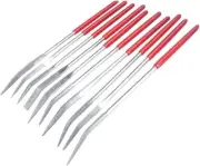 10Pcs 3x140mm Diamond Mini Riffler Needle File Set, Carving Craft Handy Curved