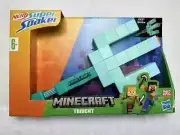 Nerf Super Soaker Minecraft Trident Water Blaster Pull Back Plunger NEW