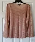 $79 NWT INC Pale Mauve Womens Illusion Shimmer Blouse Top W / Cami Plus Size 2X