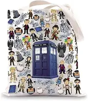 [BWWKTOP] Dr Who Tote Bag William & Patrick Doctor Series Fans Gift Police Box Shoulder Bag For TV Show Fans