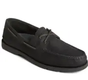 Sperry Men's Leeward 2 Eye Boat Shoes X Lace Black Sts25395 Size 9 Medium