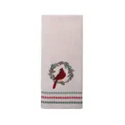NWT ST NICHOLAS SQUARE Christmas Embroidered Bird Cotton Hand Towel Cardinal