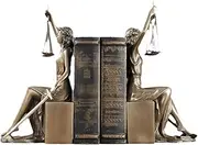 Bookends Decorative Unique Goddess of Justice Decorative Book Ends Unique Decorative Bookends Resin Heavy Gold Book Stoppers for Lawyer's Bookshelf Office Decor
