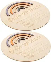 UPKOCH 2pcs Monthly Milestone Cards Milestone Photo Props for Newborns Safe Signs for Capturing Memories Shower Present