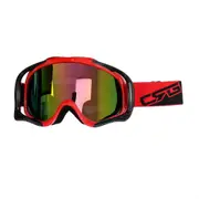 TDR Adult Goggles - Windproof, UV400 Protection, Adjustable Straps for Skiing, Snowboarding, Snowmobile, Motorsports, UV Snow Ski and Safety Glasses for Outdoor Sports, Unisex Fit (Red)