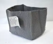 InterDesign Storage Box Ellis Hand Knit Cube Gray Heavy Duty Soft Flexible 9"