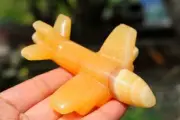 4'' Natural Geode Stone Carved Airplane Reiki Crystal Airplane Decor gift 1pc