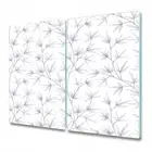 Glass Induction Ceramic Hob Cover Leaf art Leaves Leaf Pastel Modern art 2x30x52