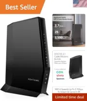 Nighthawk Modem Router Combo DOCSIS 3.1 Cable Modem and WiFi 6 Router - AX270...